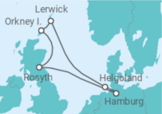 Reiseroute der Kreuzfahrt  Expedition Wildes Schottland – Frühlingserwachen in kraftvoller Natur - Hapag-Lloyd Cruises