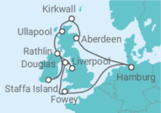 Reiseroute der Kreuzfahrt  Expedition Rund um Großbritannien – Best of Britain – Königreich der Kontraste - Hapag-Lloyd Cruises