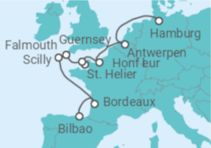Reiseroute der Kreuzfahrt  Entlang Europas Westküste - Hapag-Lloyd Cruises