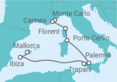 Reiseroute der Kreuzfahrt  Mittelmeer exklusiv - Hapag-Lloyd Cruises