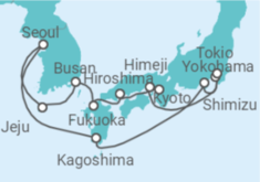 Reiseroute der Kreuzfahrt  „Konnichiwa" – Japan intensiv erleben - Hapag-Lloyd Cruises
