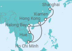 Reiseroute der Kreuzfahrt  Schillerndes Vietnam und Facettenreiches China - Hapag-Lloyd Cruises
