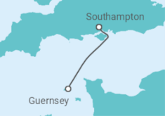 Reiseroute der Kreuzfahrt  GUERNSEY - PO Cruises