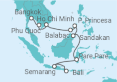 Reiseroute der Kreuzfahrt  Asiens Vielfalt zwischen Tradition und Moderne - Hapag-Lloyd Cruises