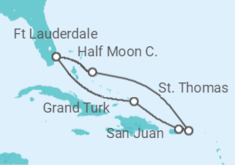 Reiseroute der Kreuzfahrt  Bahamas, Puerto Rico, Amerikanische Jungferninseln - Holland America Line