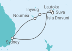 Reiseroute der Kreuzfahrt  Fiji - Princess Cruises