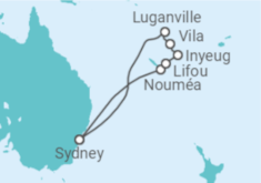 Reiseroute der Kreuzfahrt  New Caledonia & Vanuatu - Princess Cruises