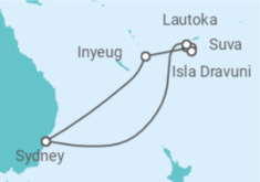 Reiseroute der Kreuzfahrt  Fiji - Princess Cruises