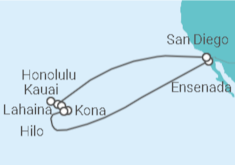 Reiseroute der Kreuzfahrt  Hawaii - Holland America Line