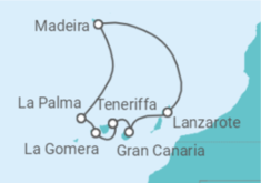 Reiseroute der Kreuzfahrt  Kanaren - WindStar Cruises