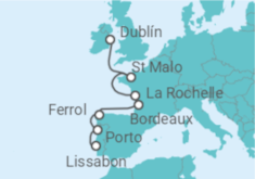 Reiseroute der Kreuzfahrt  Portugal, Spanien, Frankreich - WindStar Cruises