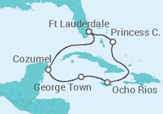 Reiseroute der Kreuzfahrt  Western Caribbean with Bahamas - Princess Cruises