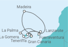 Reiseroute der Kreuzfahrt  Kanaren & Madeira mit La Gomera - AIDA