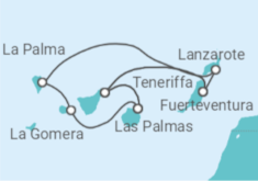 Reiseroute der Kreuzfahrt  Große Kanaren-Rundreise & Madeira - AIDA