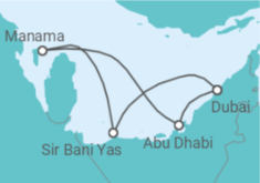 Reiseroute der Kreuzfahrt  Orient ab Dubai 1 mit Flug  - AIDA