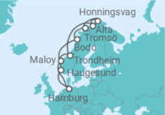 Reiseroute der Kreuzfahrt  Winter im hohen Norden ab Hamburg - AIDA