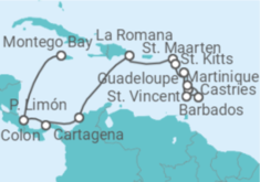 Reiseroute der Kreuzfahrt  Mittelamerika & Karibik ab Jamaika - AIDA