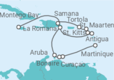 Reiseroute der Kreuzfahrt  Karibische Inseln ab Martinique - AIDA