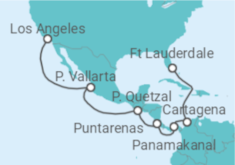 Reiseroute der Kreuzfahrt  Panama Canal Connoisseur - Princess Cruises