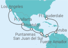 Reiseroute der Kreuzfahrt  Panama Canal - Ocean to Ocean - Princess Cruises