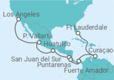 Reiseroute der Kreuzfahrt  Panama Canal - Ocean to Ocean - Princess Cruises