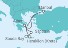 Reiseroute der Kreuzfahrt  7 Nächte - Östliches Mittelmeer mit Piräus - Mein Schiff