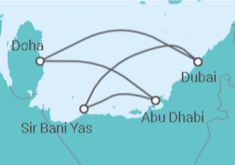 Reiseroute der Kreuzfahrt  7 Nächte - Zauber des Orients - ab/bis Dubai - Mein Schiff