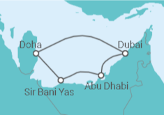 Reiseroute der Kreuzfahrt  7 Nächte - Jahresauftakt im Orient - ab/bis Dubai - Mein Schiff