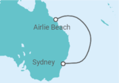 Reiseroute der Kreuzfahrt  Australien - Royal Caribbean