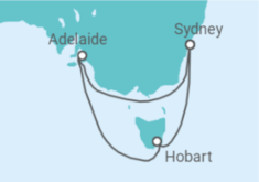 Reiseroute der Kreuzfahrt  Australien - Royal Caribbean