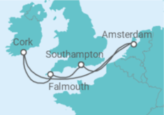 Reiseroute der Kreuzfahrt  Niederlande, Irland, Vereinigtes Königreich - MSC Cruises