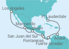 Reiseroute der Kreuzfahrt  Panama Canal - Ocean to Ocean - Princess Cruises