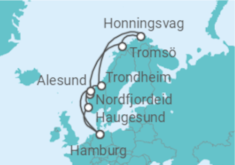 Reiseroute der Kreuzfahrt  Herbstliches Nordkap - MSC Cruises