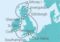 Reiseroute der Kreuzfahrt  British Isles - Princess Cruises