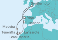 Reiseroute der Kreuzfahrt  Canary Islands - Princess Cruises