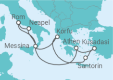 Reiseroute der Kreuzfahrt  Grand Mediterranean - Princess Cruises