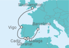 Reiseroute der Kreuzfahrt  European Explorer - Princess Cruises