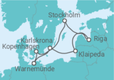 Reiseroute der Kreuzfahrt  Litauen, Lettland, Schweden, Dänemark Alles Inklusive - MSC Cruises