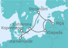Reiseroute der Kreuzfahrt  Litauen, Lettland, Schweden, Dänemark - MSC Cruises