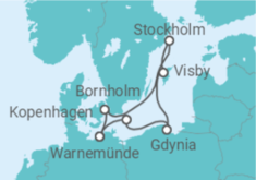 Reiseroute der Kreuzfahrt  Dänemark, Polen, Schweden Alles Inklusive - MSC Cruises