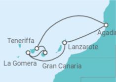 Reiseroute der Kreuzfahrt  7 Nächte - Festtage Kanaren & Marokko - ab/bis Las Palmas - Mein Schiff