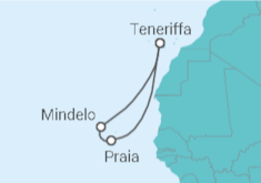 Reiseroute der Kreuzfahrt  7 Nächte - Festtage auf den Kapverden - ab/bis Santa Cruz - Mein Schiff