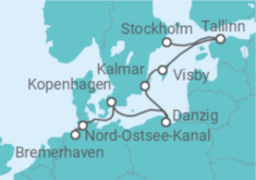 Reiseroute der Kreuzfahrt  Abwechslung entlang der Ostsee - Hapag-Lloyd Cruises