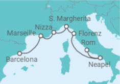 Reiseroute der Kreuzfahrt  Frankreich, Italien - Celebrity Cruises