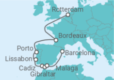 Reiseroute der Kreuzfahrt  Portugal, Spanien, Gibraltar - Celebrity Cruises
