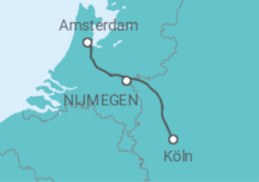 Reiseroute der Kreuzfahrt  Köln • Amsterdam • Köln - Nicko Cruises