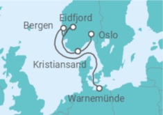 Reiseroute der Kreuzfahrt  Norwegen - MSC Cruises