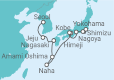 Reiseroute der Kreuzfahrt  Japan, Südkorea - NCL Norwegian Cruise Line