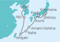Reiseroute der Kreuzfahrt  Südkorea, Japan - NCL Norwegian Cruise Line
