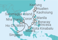 Reiseroute der Kreuzfahrt  Von Keelung, Taipe (Taiwan) nach Singapur - NCL Norwegian Cruise Line